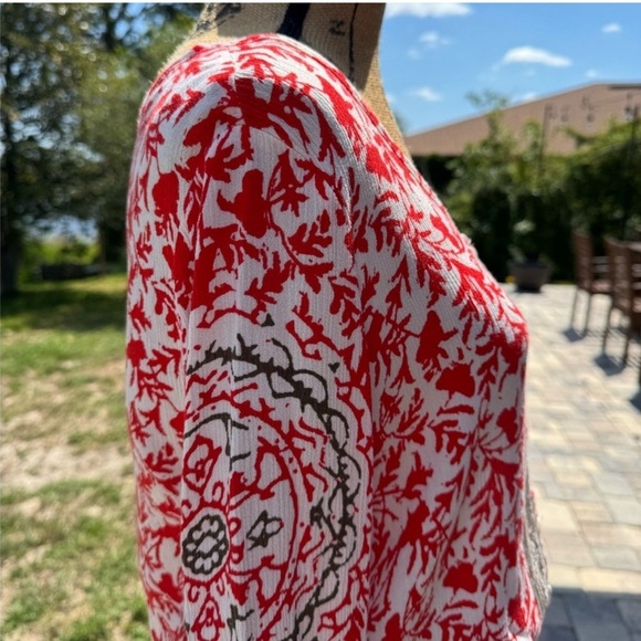 EUC! Really beautiful! Free People Red Bronze Gardenia Shorts Romper Long Sleeve - Picture 7 of 11